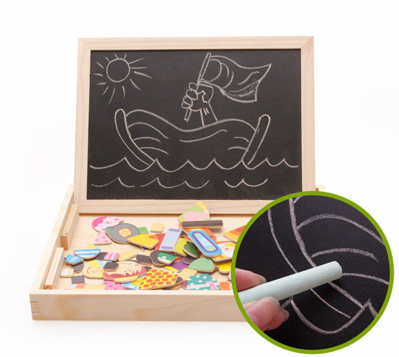 Multifunctional Magnetic Kids Puzzle Drawing Board - Educational Wooden Toy for Children