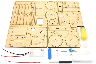 DIY Road Roller Science Engineering Kit - Wooden STEAM Toy for Kids