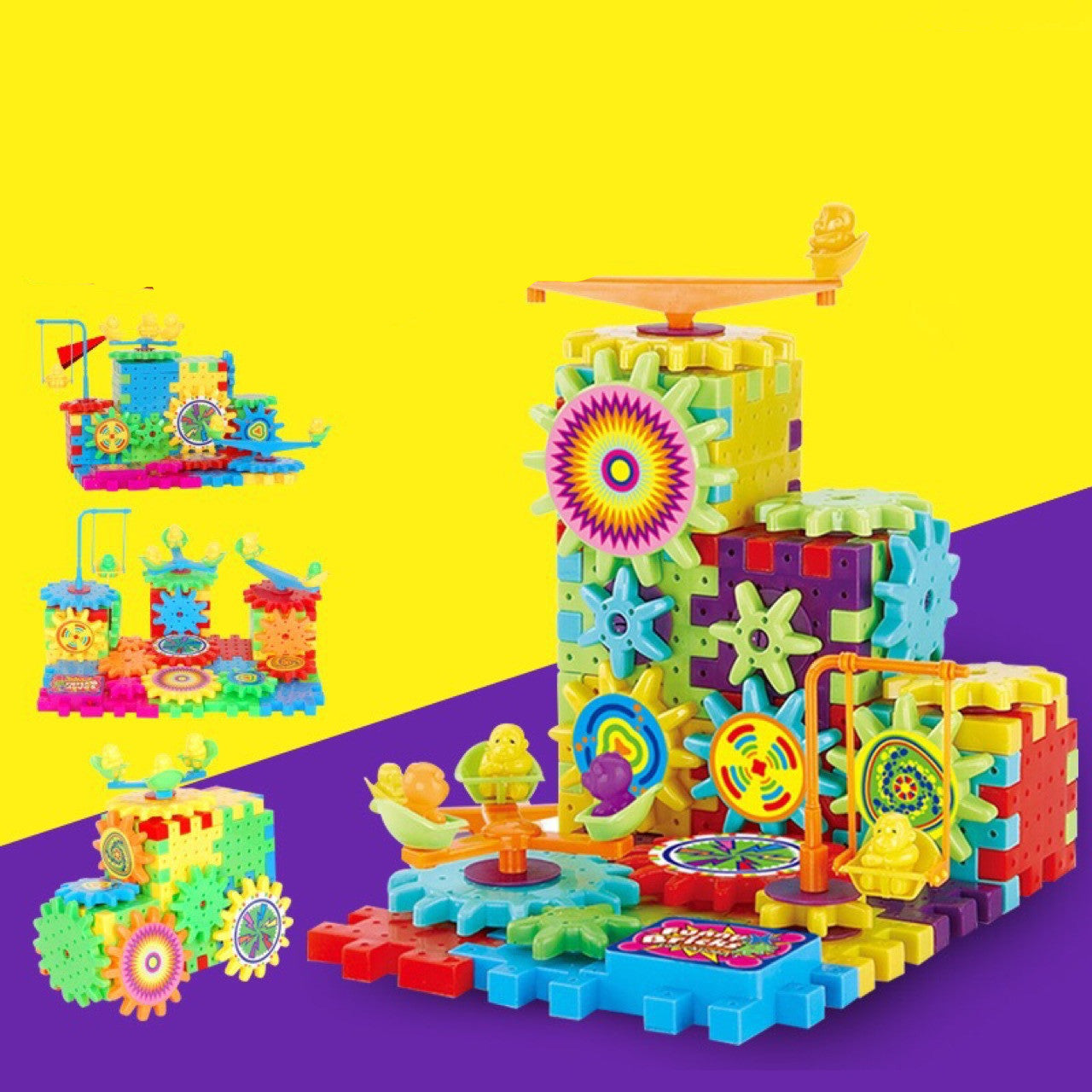 Electric Gears 3D Model Building Kit - Plastic Brick Blocks for Kids