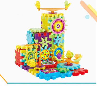 Electric Gears 3D Model Building Kit - Plastic Brick Blocks for Kids