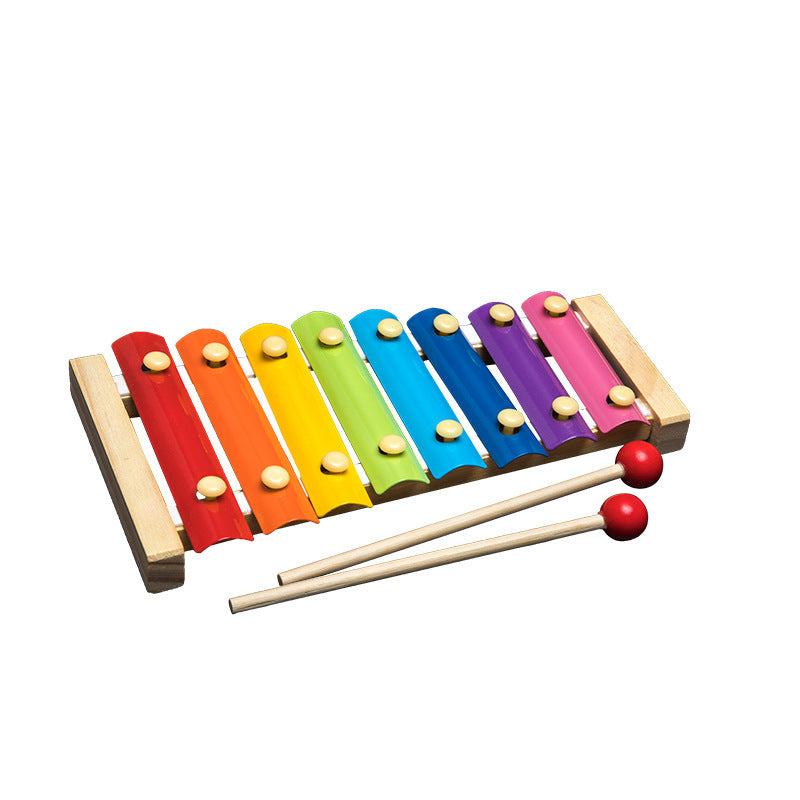 Wooden Toys Rattles Educational Toy Rainbow Blocks Montessori Baby Colorful Kids Music