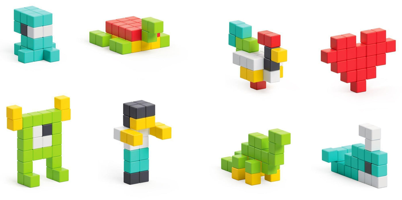 PIXIO-100 Magnetic Blocks in 6 Colors +Free App