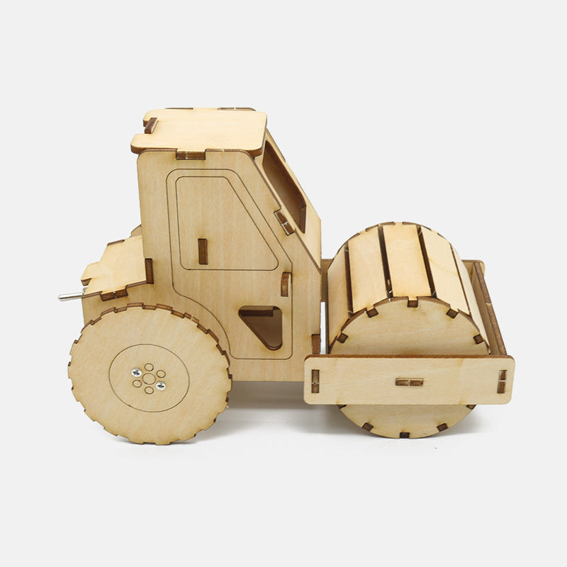 DIY Road Roller Science Engineering Kit - Wooden STEAM Toy for Kids