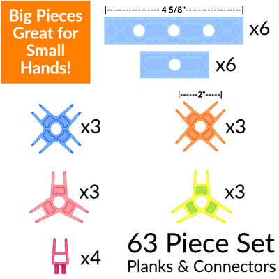 Construction Driving STEM Building 63-Piece Set