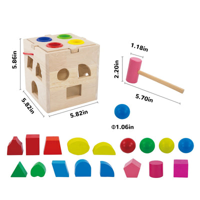 Wooden Activity Cube - Shapes and Blocks