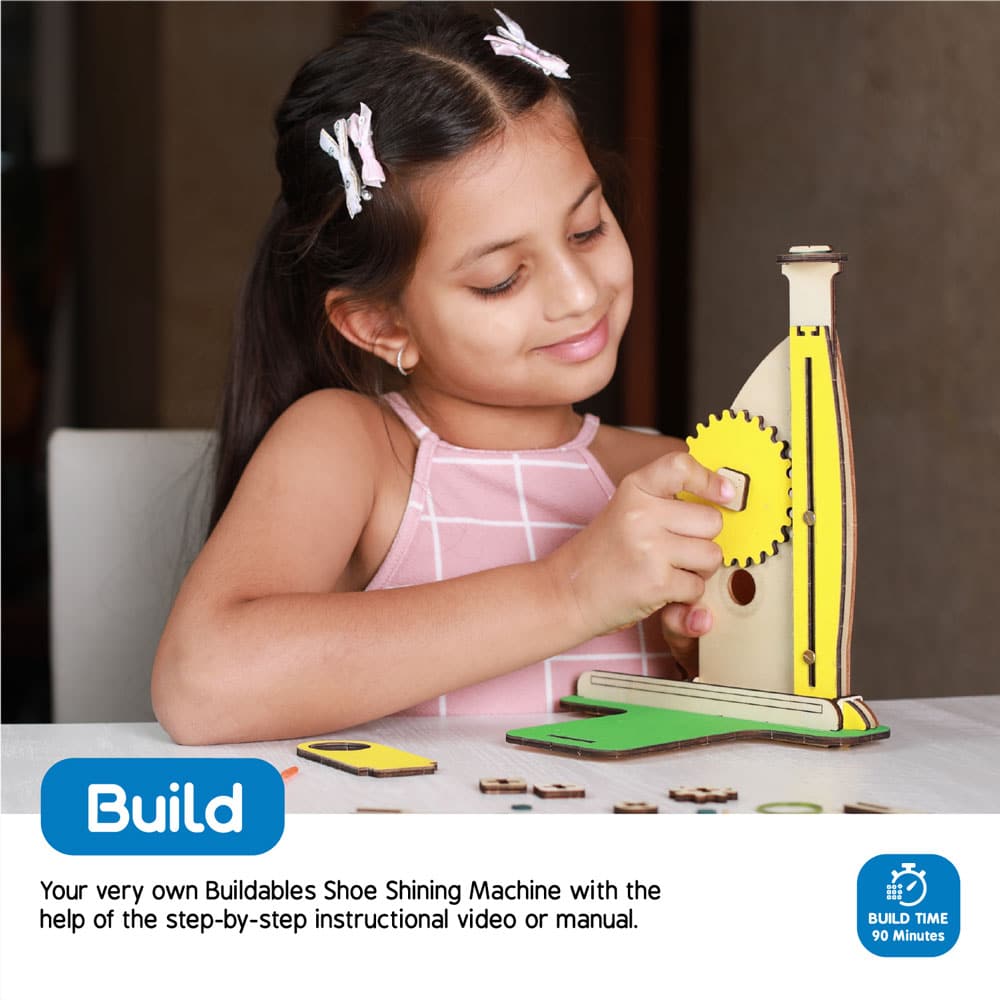 Skillmatics Buildables Shoe Shining Machine - Kids Learn Scientific