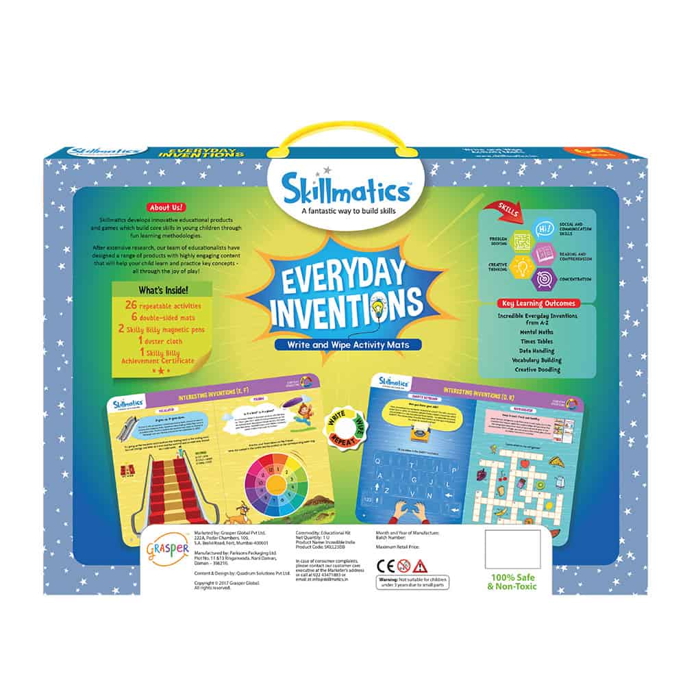 Skillmatics Everyday Inventions - Learn With Fun - 26 Repeatable Write