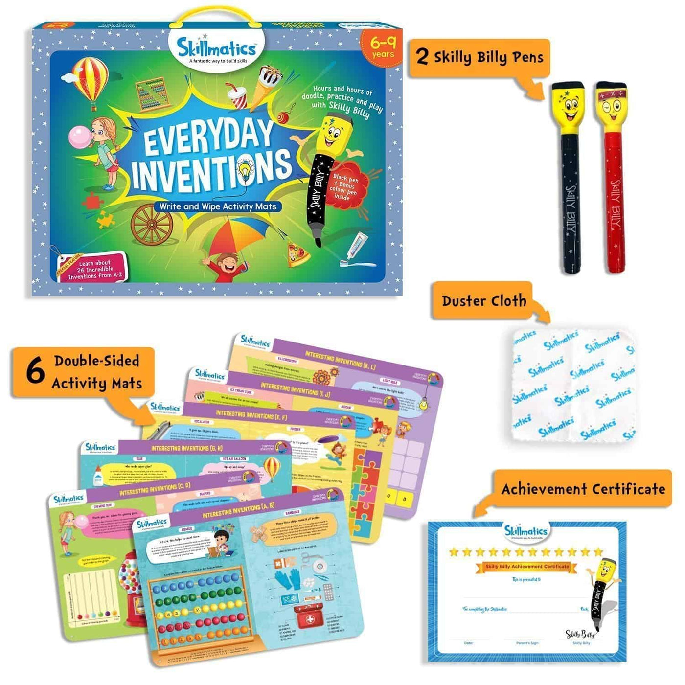 Skillmatics Everyday Inventions - Learn With Fun - 26 Repeatable Write